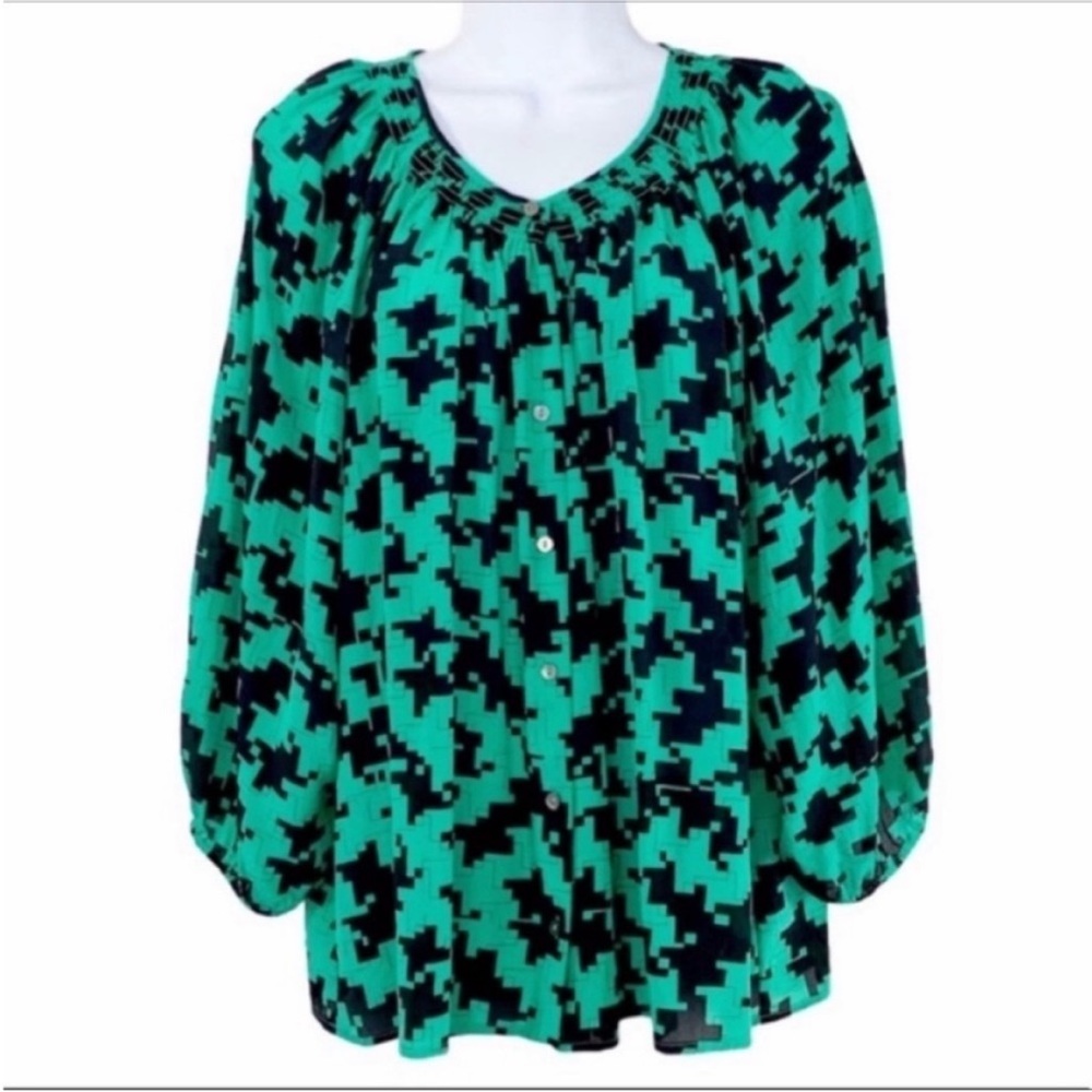 MODA INTERNATIONAL silk button down blouse top L